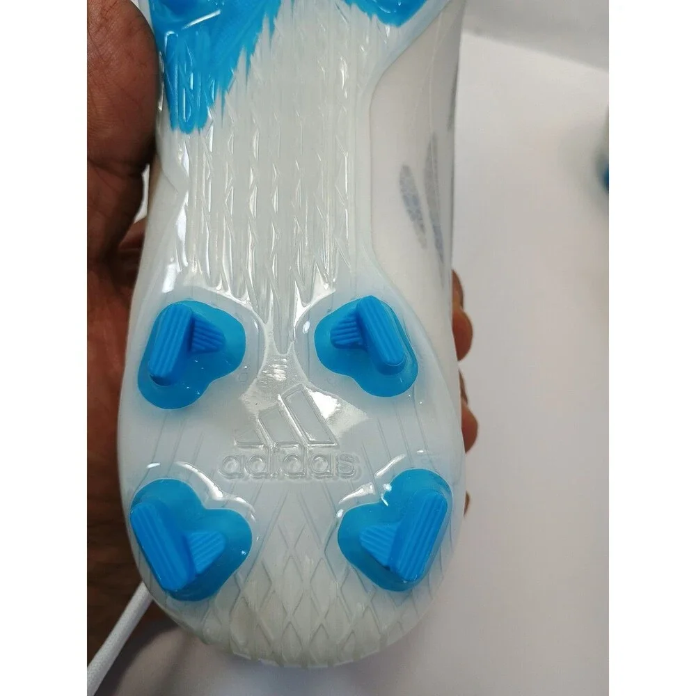 adidas X Speedflow.2 White Blue Soccer Cleats Plastic Lace Up Low Top